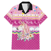 Unicorn Believe In Magic Christmas Family Matching Mermaid Dress and Hawaiian Shirt with Believe in Magic Quote Pink Hearts Stars and Rainbow - Wonder Print Shop