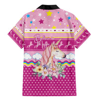 Unicorn Believe In Magic Christmas Family Matching Mermaid Dress and Hawaiian Shirt with Believe in Magic Quote Pink Hearts Stars and Rainbow - Wonder Print Shop