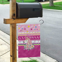 Unicorn Believe In Magic Christmas Garden Flag with Believe in Magic Quote Pink Hearts Stars and Rainbow - Wonder Print Shop
