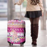 Unicorn Believe In Magic Christmas Luggage Cover with Believe in Magic Quote Pink Hearts Stars and Rainbow - Wonder Print Shop