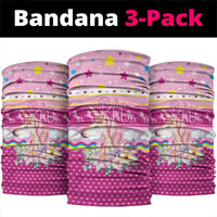 Unicorn Believe In Magic Christmas Neck Gaiter with Believe in Magic Quote Pink Hearts Stars and Rainbow - Wonder Print Shop