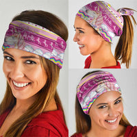 Unicorn Believe In Magic Christmas Neck Gaiter with Believe in Magic Quote Pink Hearts Stars and Rainbow - Wonder Print Shop