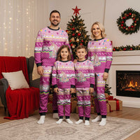 Unicorn Believe In Magic Christmas Pajama Set with Believe in Magic Quote Pink Hearts Stars and Rainbow - Wonder Print Shop