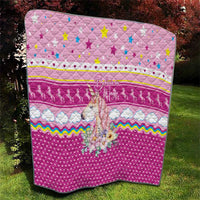 Unicorn Believe In Magic Christmas Quilt with Believe in Magic Quote Pink Hearts Stars and Rainbow - Wonder Print Shop