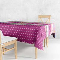 Unicorn Believe In Magic Christmas Tablecloth with Believe in Magic Quote Pink Hearts Stars and Rainbow - Wonder Print Shop