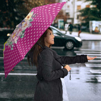 Unicorn Believe In Magic Christmas Umbrella with Believe in Magic Quote Pink Hearts Stars and Rainbow - Wonder Print Shop