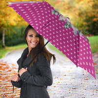 Unicorn Believe In Magic Christmas Umbrella with Believe in Magic Quote Pink Hearts Stars and Rainbow - Wonder Print Shop