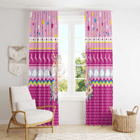 Unicorn Believe In Magic Christmas Window Curtain with Believe in Magic Quote Pink Hearts Stars and Rainbow - Wonder Print Shop