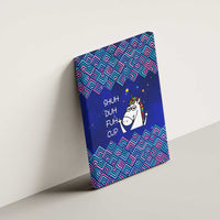 Funny Unicorn Canvas Wall Art with Shuh Duh Fuh Cup Quote Blue Geometric and Cartoon - Wonder Print Shop