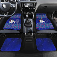 Funny Unicorn Car Mats with Shuh Duh Fuh Cup Quote Blue Geometric and Cartoon - Wonder Print Shop
