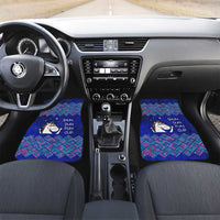 Funny Unicorn Car Mats with Shuh Duh Fuh Cup Quote Blue Geometric and Cartoon - Wonder Print Shop