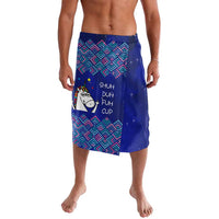 Funny Unicorn Lavalava with Shuh Duh Fuh Cup Quote Blue Geometric and Cartoon - Wonder Print Shop