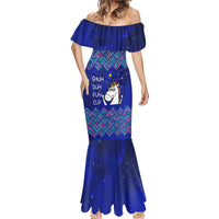 Funny Unicorn Mermaid Dress with Shuh Duh Fuh Cup Quote Blue Geometric and Cartoon - Wonder Print Shop
