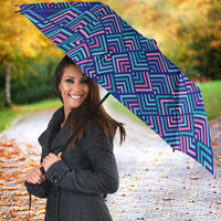 Funny Unicorn Umbrella with Shuh Duh Fuh Cup Quote Blue Geometric and Cartoon - Wonder Print Shop