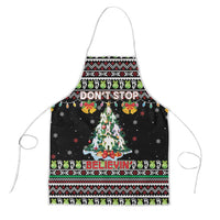 Christmas Unicorn Apron with Don't Stop Believin Quote Tree Lights and Festive - Wonder Print Shop