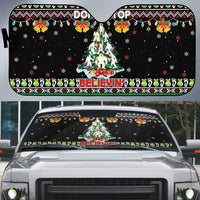 Christmas Unicorn Auto Sun Shade with Don't Stop Believin Quote Tree Lights and Festive - Wonder Print Shop