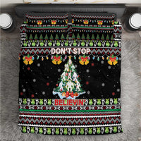 Christmas Unicorn Bedding Set with Don't Stop Believin Quote Tree Lights and Festive - Wonder Print Shop