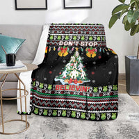 Christmas Unicorn Blanket with Don't Stop Believin Quote Tree Lights and Festive - Wonder Print Shop