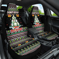Christmas Unicorn Car Seat Cover with Don't Stop Believin Quote Tree Lights and Festive - Wonder Print Shop