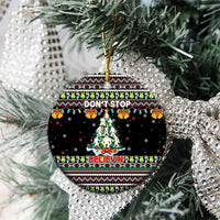Christmas Unicorn Ceramic Ornament with Don't Stop Believin Quote Tree Lights and Festive - Wonder Print Shop