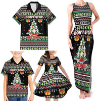 Christmas Unicorn Family Matching Tank Maxi Dress and Hawaiian Shirt with Don't Stop Believin Quote Tree Lights and Festive - Wonder Print Shop