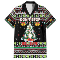 Christmas Unicorn Hawaiian Shirt with Don't Stop Believin Quote Tree Lights and Festive - Wonder Print Shop