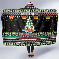 Christmas Unicorn Hooded Blanket with Don't Stop Believin Quote Tree Lights and Festive - Wonder Print Shop