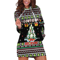 Christmas Unicorn Hoodie Dress with Don't Stop Believin Quote Tree Lights and Festive - Wonder Print Shop