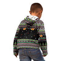 Christmas Unicorn Kid Hoodie with Don't Stop Believin Quote Tree Lights and Festive - Wonder Print Shop