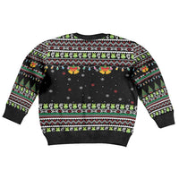 Christmas Unicorn Kid Ugly Christmas Sweater with Don't Stop Believin Quote Tree Lights and Festive - Wonder Print Shop