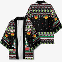 Christmas Unicorn Kimono with Don't Stop Believin Quote Tree Lights and Festive - Wonder Print Shop