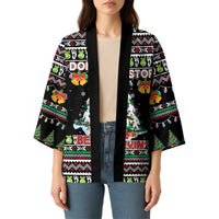Christmas Unicorn Kimono with Don't Stop Believin Quote Tree Lights and Festive - Wonder Print Shop