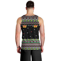 Christmas Unicorn Men Tank Top with Don't Stop Believin Quote Tree Lights and Festive - Wonder Print Shop