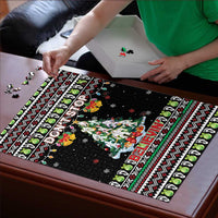 Christmas Unicorn Puzzle with Don't Stop Believin Quote Tree Lights and Festive - Wonder Print Shop