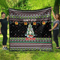 Christmas Unicorn Quilt with Don't Stop Believin Quote Tree Lights and Festive - Wonder Print Shop