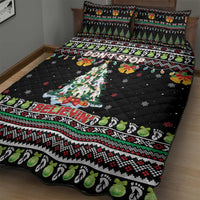 Christmas Unicorn Quilt Bed Set with Don't Stop Believin Quote Tree Lights and Festive - Wonder Print Shop
