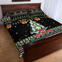Christmas Unicorn Quilt Bed Set with Don't Stop Believin Quote Tree Lights and Festive - Wonder Print Shop