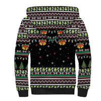 Christmas Unicorn Sherpa Hoodie with Don't Stop Believin Quote Tree Lights and Festive - Wonder Print Shop