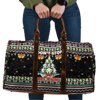 Christmas Unicorn Travel Bag with Don't Stop Believin Quote Tree Lights and Festive - Wonder Print Shop