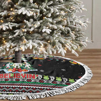 Christmas Unicorn Tree Skirt with Don't Stop Believin Quote Tree Lights and Festive - Wonder Print Shop