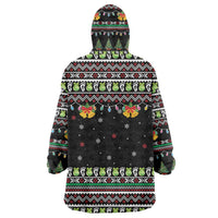 Christmas Unicorn Wearable Blanket Hoodie with Don't Stop Believin Quote Tree Lights and Festive - Wonder Print Shop