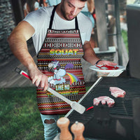 Funny Unicorn Workout Apron with Squat Like No Tomorrow Quote and Rainbow Tribal - Wonder Print Shop