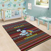 Funny Unicorn Workout Area Rug with Squat Like No Tomorrow Quote and Rainbow Tribal - Wonder Print Shop