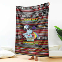 Funny Unicorn Workout Blanket with Squat Like No Tomorrow Quote and Rainbow Tribal - Wonder Print Shop
