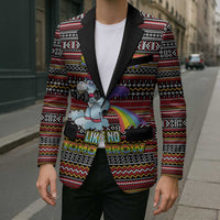 Funny Unicorn Workout Blazer with Squat Like No Tomorrow Quote and Rainbow Tribal - Wonder Print Shop