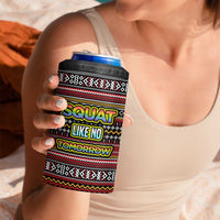 Funny Unicorn Workout 4 in 1 Can Cooler Tumbler with Squat Like No Tomorrow Quote and Rainbow Tribal - Wonder Print Shop