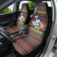 Funny Unicorn Workout Car Seat Cover with Squat Like No Tomorrow Quote and Rainbow Tribal - Wonder Print Shop
