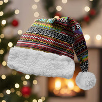 Funny Unicorn Workout Christmas Santa Hat with Squat Like No Tomorrow Quote and Rainbow Tribal - Wonder Print Shop