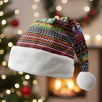 Funny Unicorn Workout Christmas Santa Hat with Squat Like No Tomorrow Quote and Rainbow Tribal - Wonder Print Shop