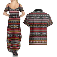Funny Unicorn Workout Couples Matching Summer Maxi Dress and Hawaiian Shirt with Squat Like No Tomorrow Quote and Rainbow Tribal - Wonder Print Shop
